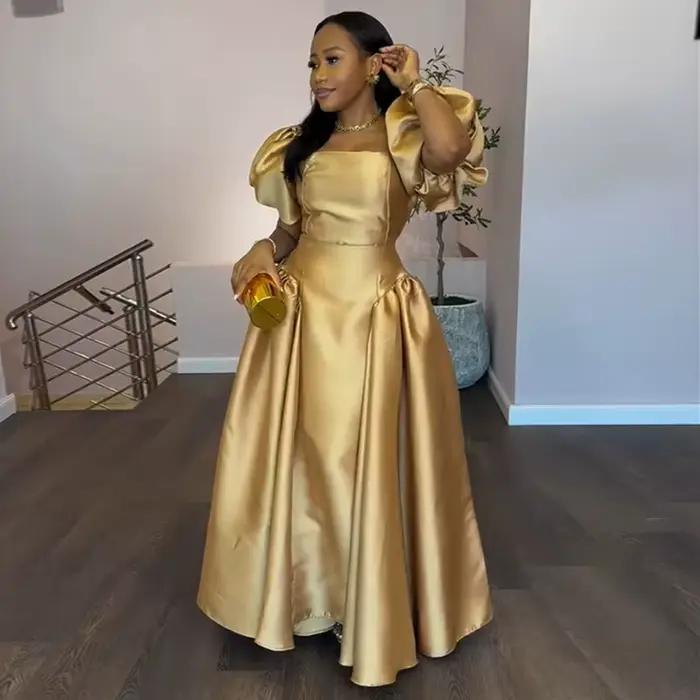 Robe élégante à manches bouffantes pour femmes