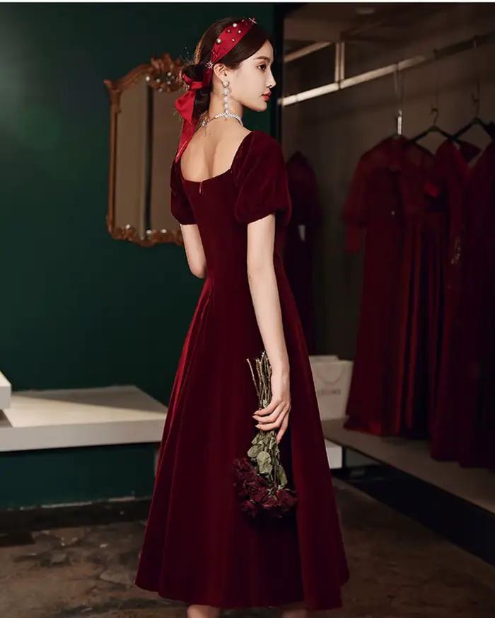 Robe de soirée Vintage bordeaux