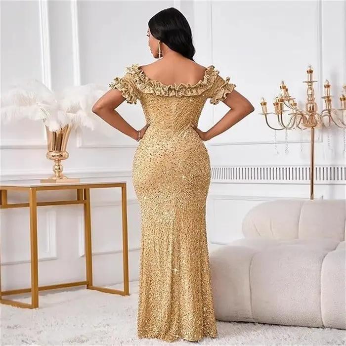 Robe de soirée élégante à épaules dénudées