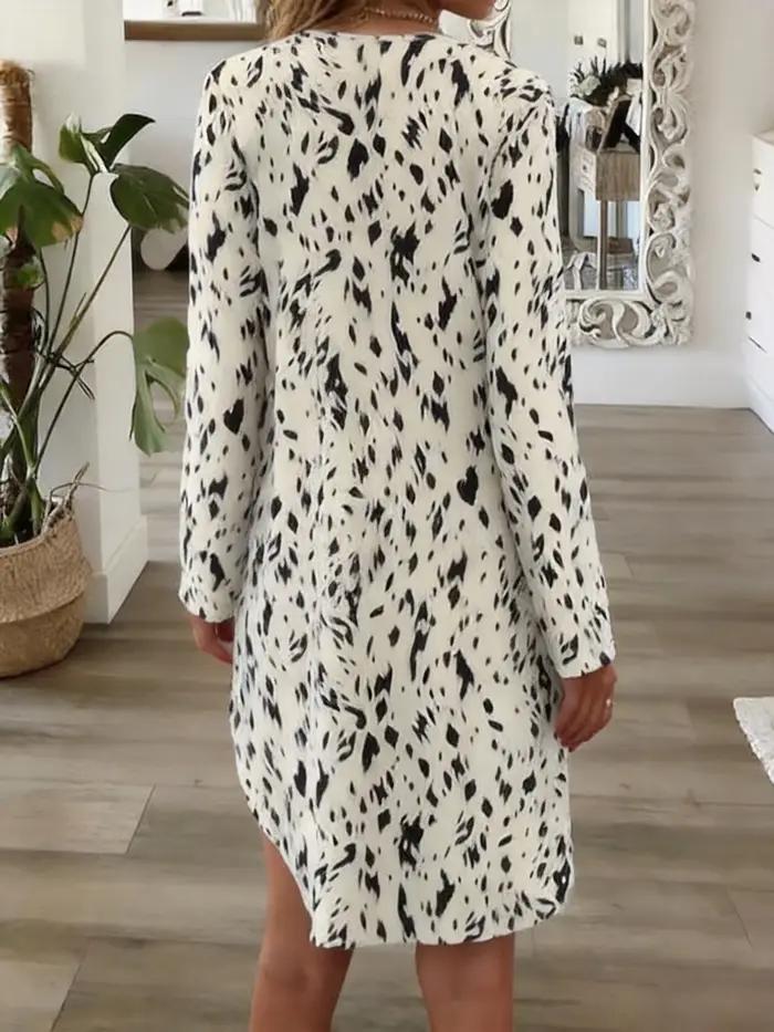 Robe courte tendance à imprimé léopard pour femme