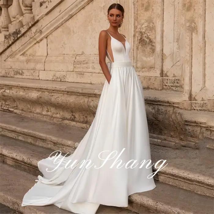 Yunshang-Robes de mariée A-ligne personnalisées