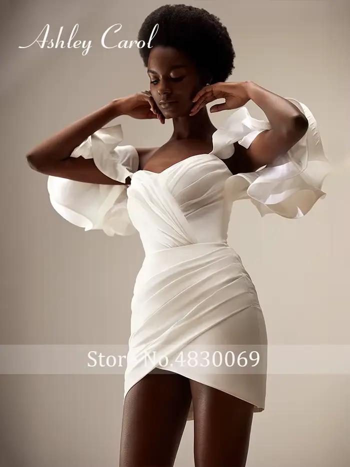 Ashley Carol-Robes de mariée sirène en satin pour femmes