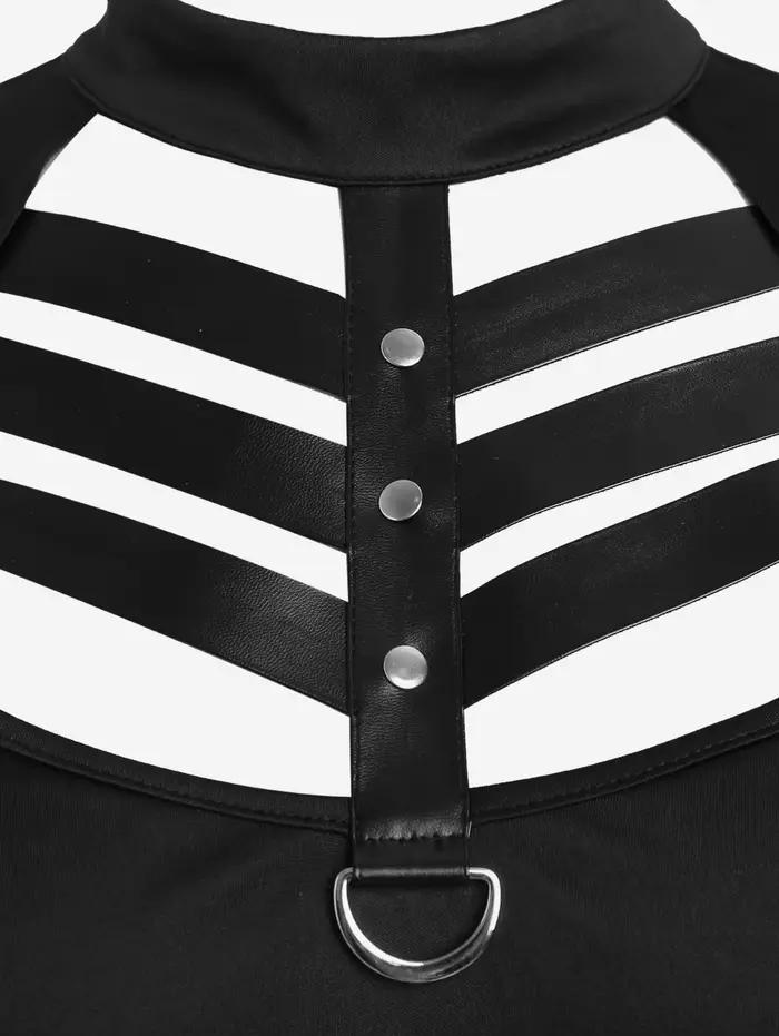 Robe grande taille gothique uni avec découpes échelle pour femmes occasions spéciales été printemps
