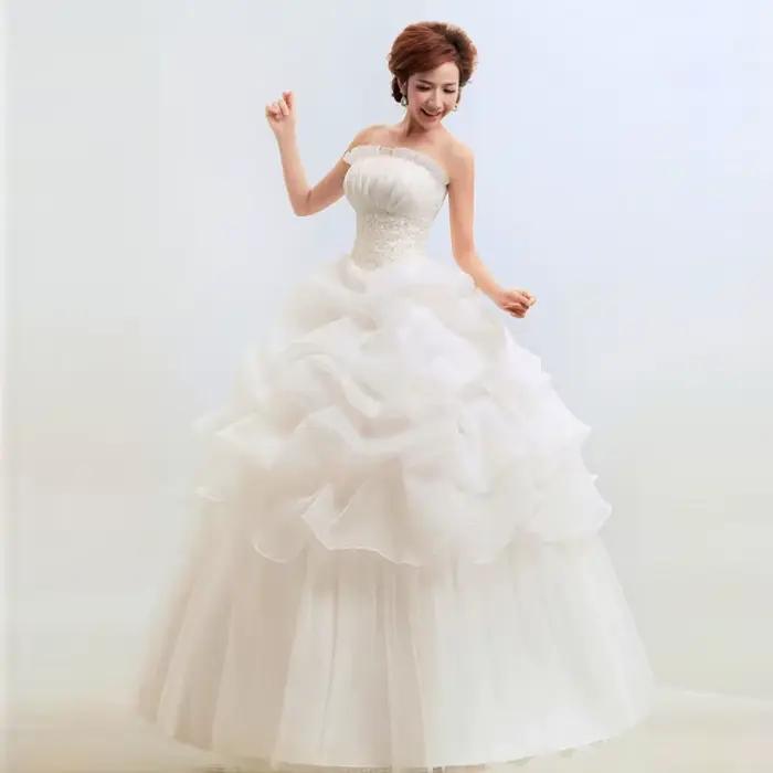 Robe de Mariée Sexy Personnalisée, Grande Taille, à Lacets, pour Femme