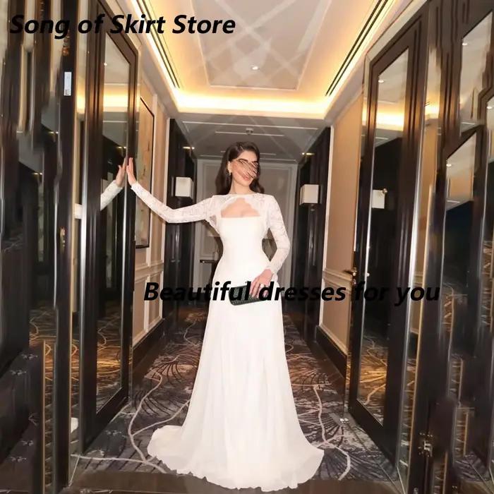 Robe de soirée élégante en dentelle et mousseline