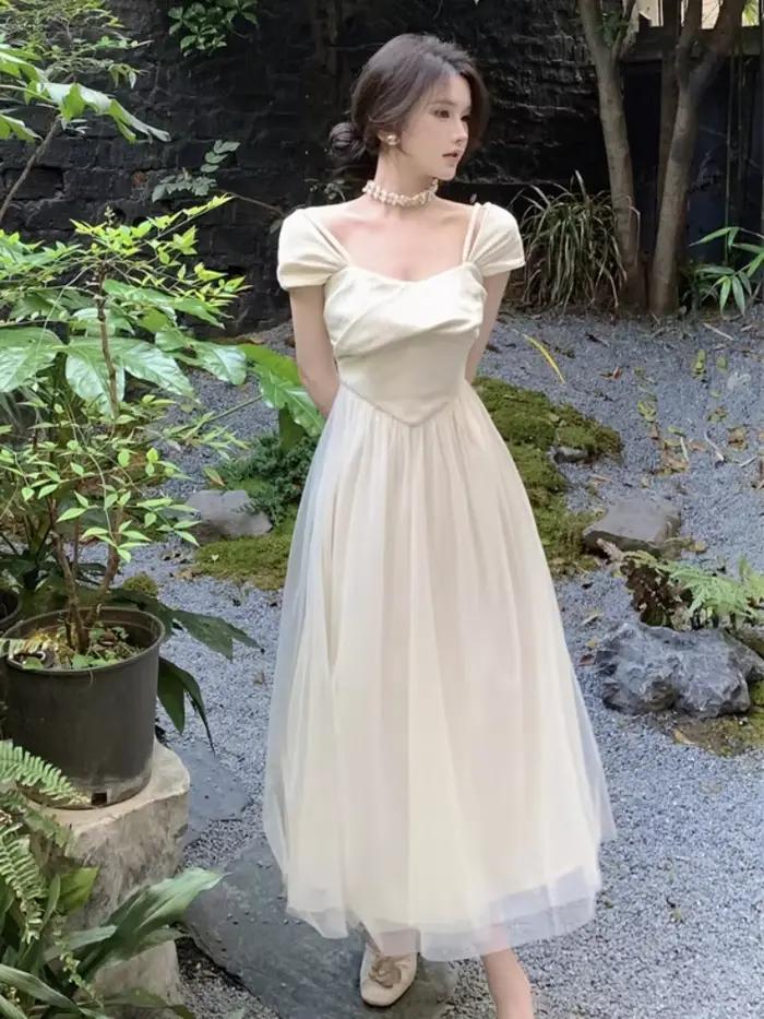 Robe mi-longue princesse pure pour femme