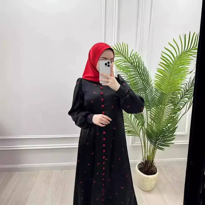 Abayas femmes imprimer robes ceintures simple boutonnage Jalabiya Ramadan marocain dubaï Eid caftan musulman Islam