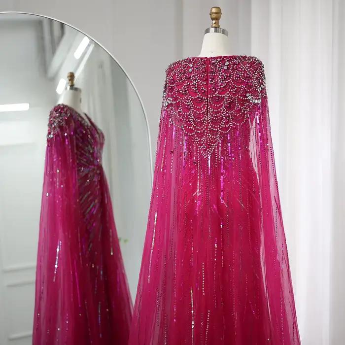 Robes de soirée de luxe Sharon Said en lilas avec cape