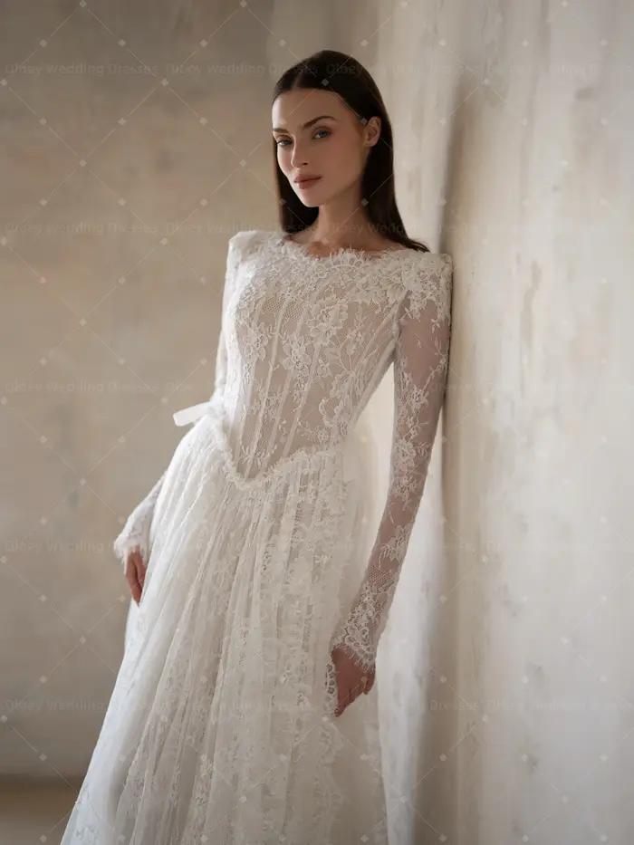 OLOEY 2026 Robe de mariée personnalisée en dentelle