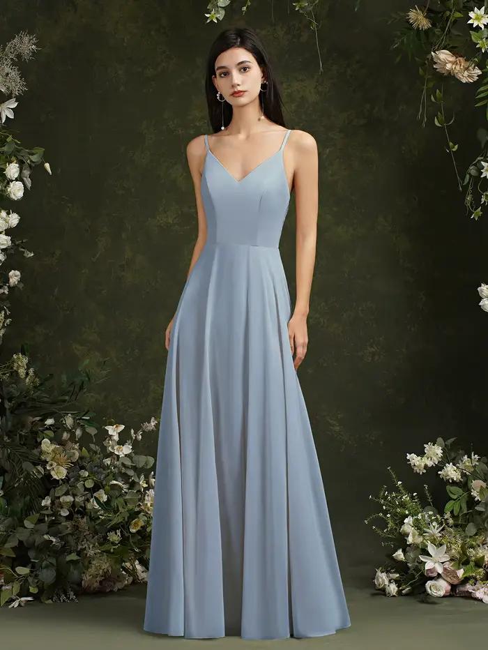 Misshow-Robe de soirée longue en mousseline de soie