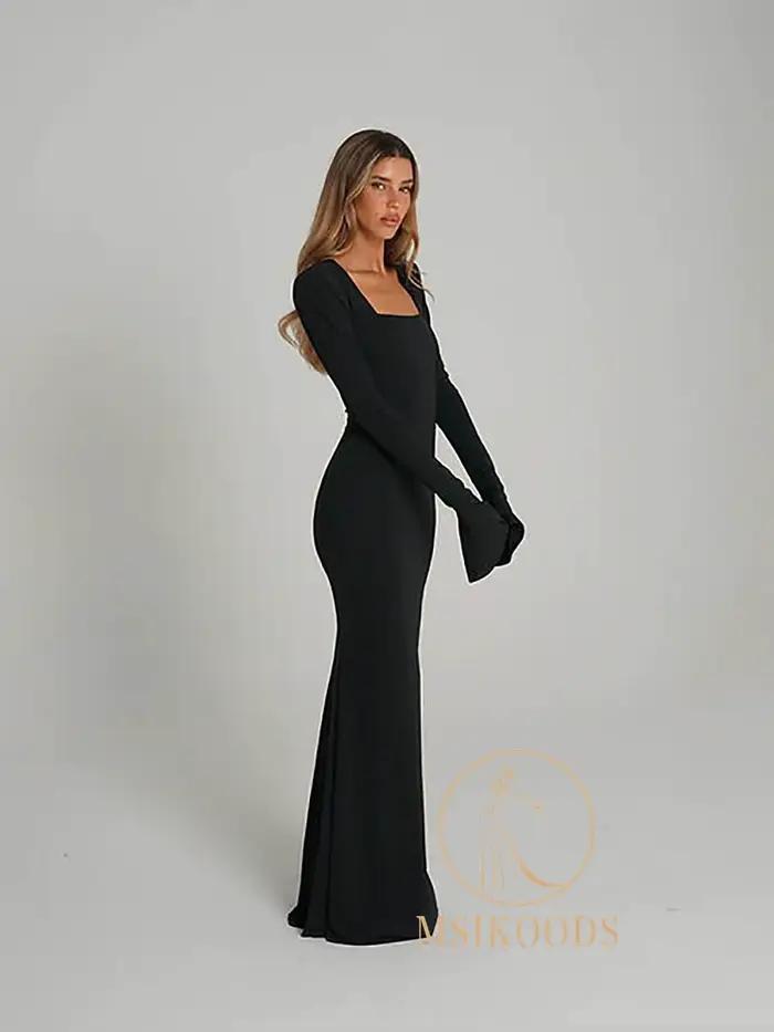 Robes de soirée noires modestes Msikoods 2026