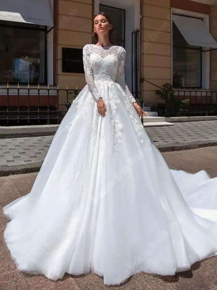 Robes de mariée à manches longues pour femmes