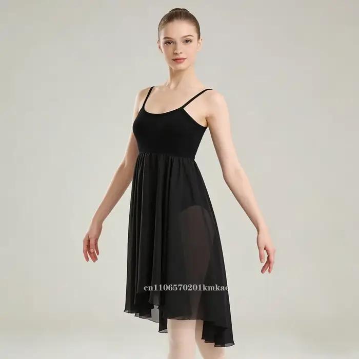 Robe noire en mousseline de soie pour femmes