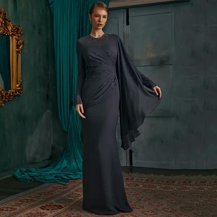 Robe de soirée marine personnalisée