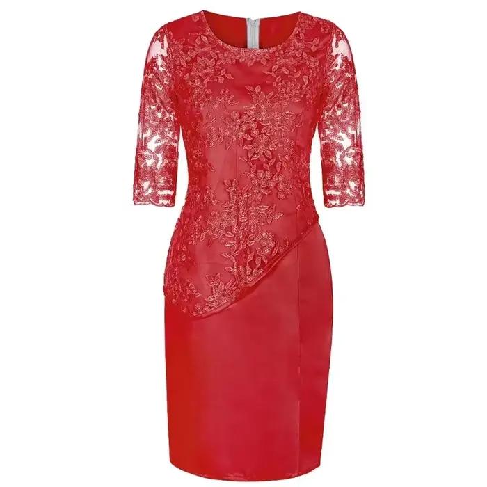 Robe Midi Grande Taille Femme 2026 5XL Élégante Col Rond