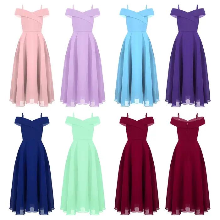 Robe longue de Rhen mousseline de soie pour adolescentes