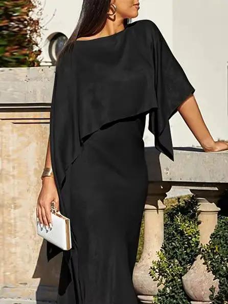 Robe de soirée Modigirl femmes luxueuse maxi cape asymétrique chauve-souris brillante pour mariages galas soirées spéciales