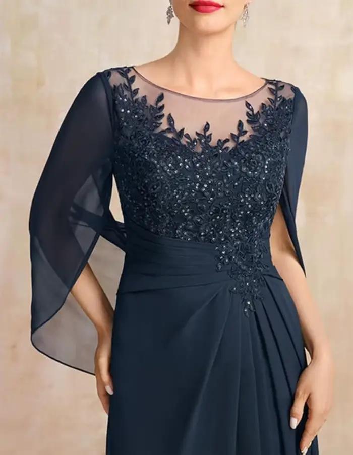 Robes mère de la mariée plissées à paillettes