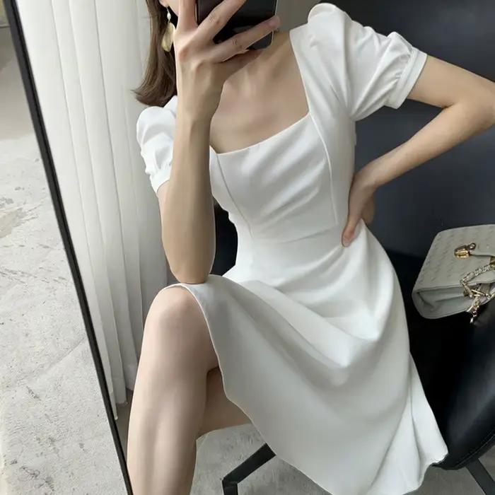 Robe de Soirée Élégante à Manches Courtes pour Femme