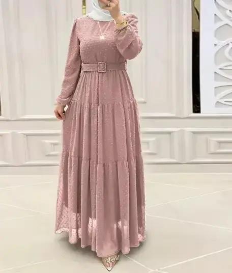 Robe longue mode musulmane femmes Abaya ceintures robes Jalabiya Eid Ramadan marocain dubaï saoudien