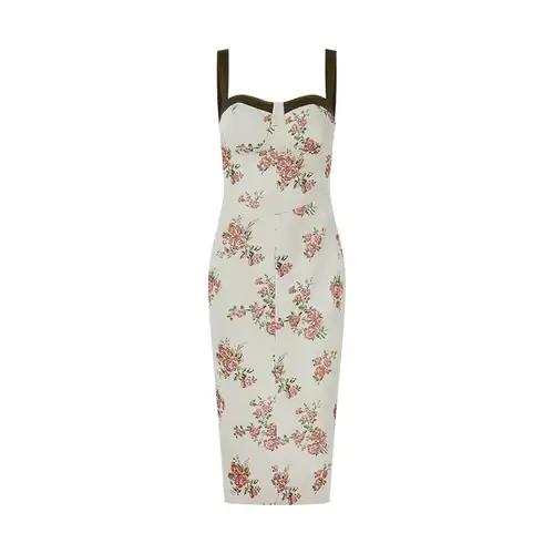 Ensemble de robe deux pièces pour femme, veste en cuir et robe à bretelles florales, tenue décontrac