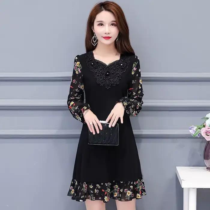 Robes florales pour femmes fleur élégante et belle en vente liquidation fête printemps automne 2025