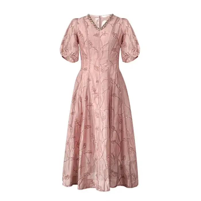 Femmes mode robes de bal Femme diamants décolleté robe évasée dame élégante fête formelle soirée rob