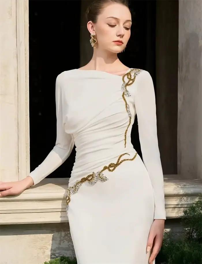 Robes longues de soirée pour occasions spéciales, robe femme élégante et chic, robes de bal, robes d