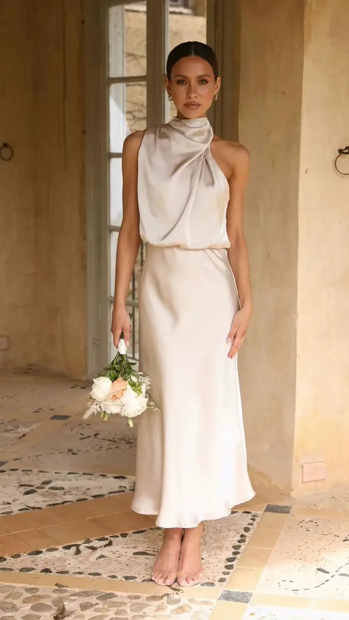 Robe longue de couleur unie pour femme, tenue de soirée, mince, à la mode, 2024