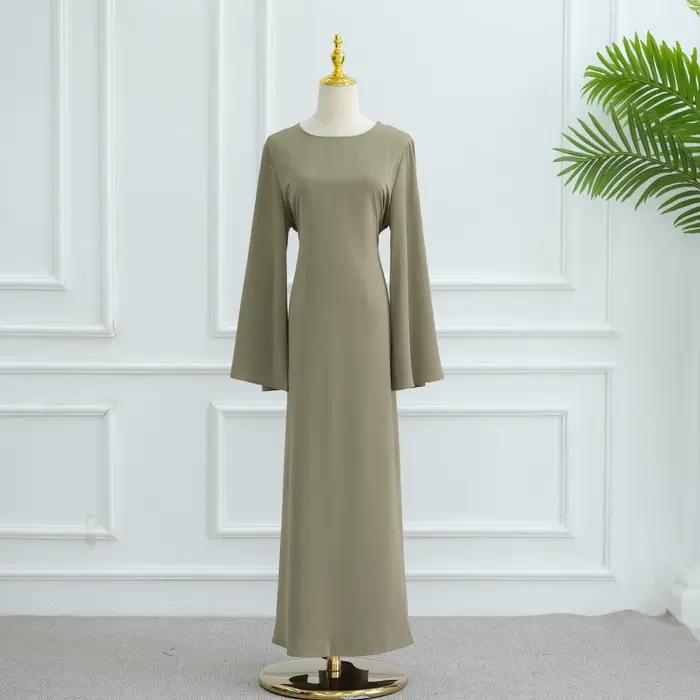 Robe d'été arabe pour femmes musulmanes, modeste, Eid dubaï, Abaya uni, tenue de vacances islamique