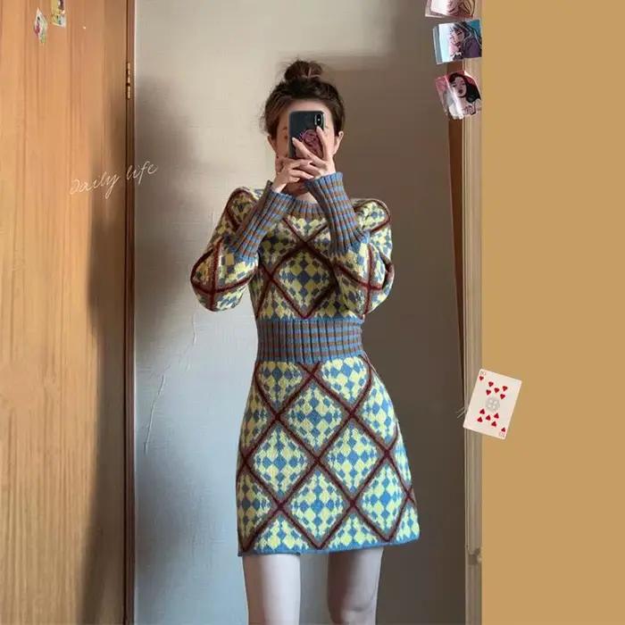 Robe tricotée automne et hiver 2025, nouveau Style, coupe cintrée, amincissante, couche de Base élég