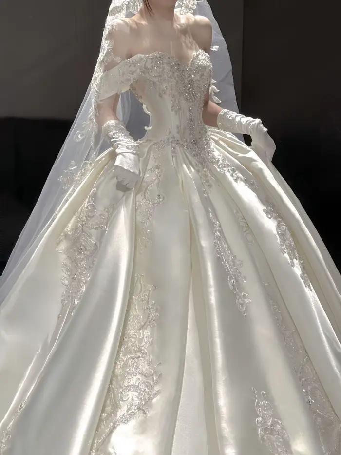 Robe de mariée légère en Satin, rétro français, sans bretelles, nouveau modèle pour les mariées, hau