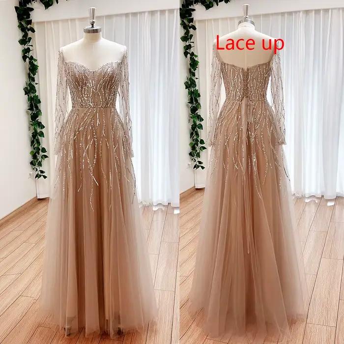 Robes de Soirée de Luxe de Dubaï pour Femmes 2026 – Élégantes Robes de Bal Formelles A-line à Manche
