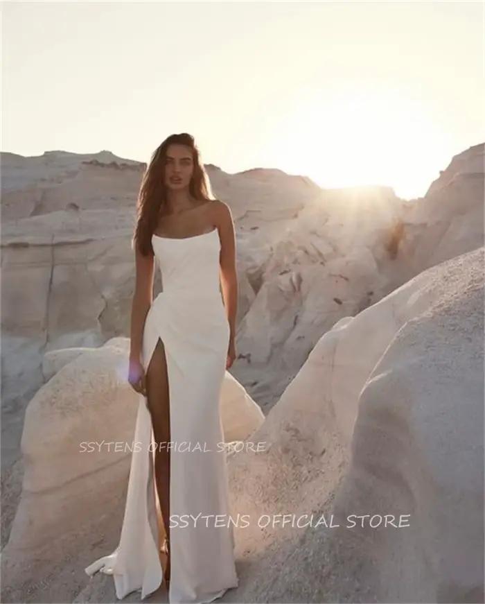 Robe de mariée sirène sans bretelles pour femme, robe de mariée simple, tout ce qui est personnalisé