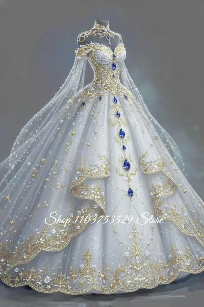Robe de mariée de rêve avec appliques de cristaux glamour, robe de mariée de luxe personnalisée en t