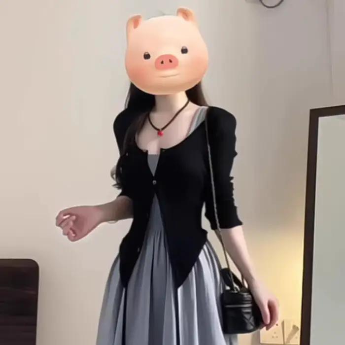 Ensemble Robe Midi Ceinturée Style Français pour Femme Printemps Automne 2026 – Élégant, Amincissant