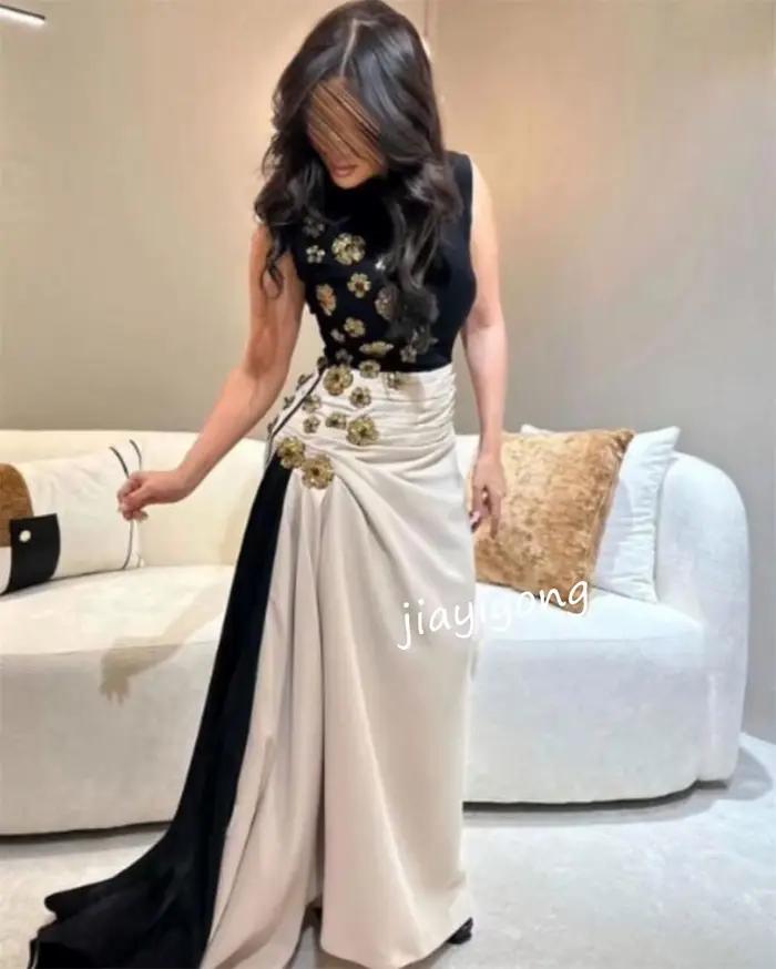 Robes longues à motif plissé classique personnalisé, bijou droit, occasions sur mesure, Style modern