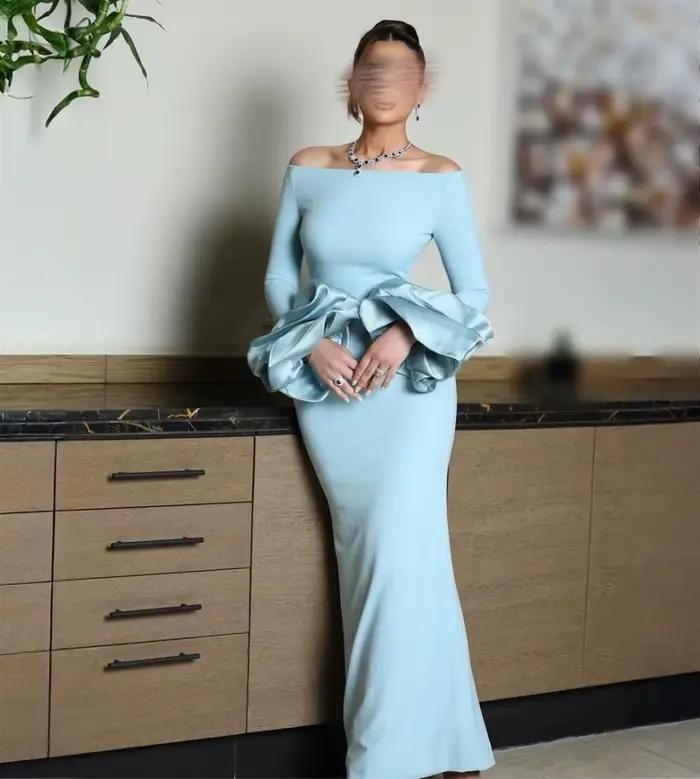 Robes de soirée personnalisées de haute qualité pour femmes, robes longues droites simples à épaules