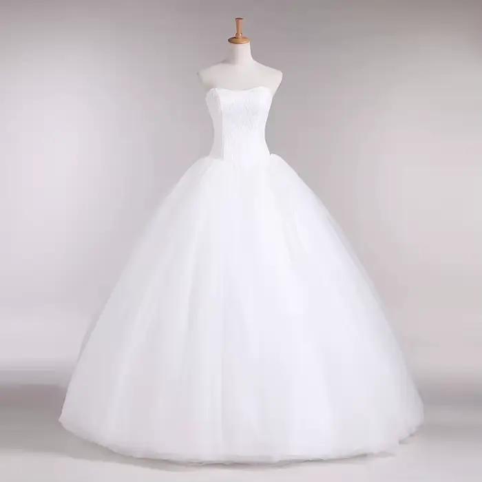 Robe de mariée ivoire sans bretelles à lacets, robe de Rhclassique simple, appliques en dentelle dou