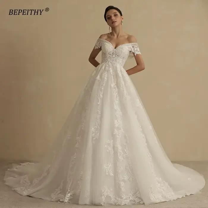 BEPEITHY personnalisé paillettes robes De mariée pour les femmes 2026 mariée romantique dentelle gra