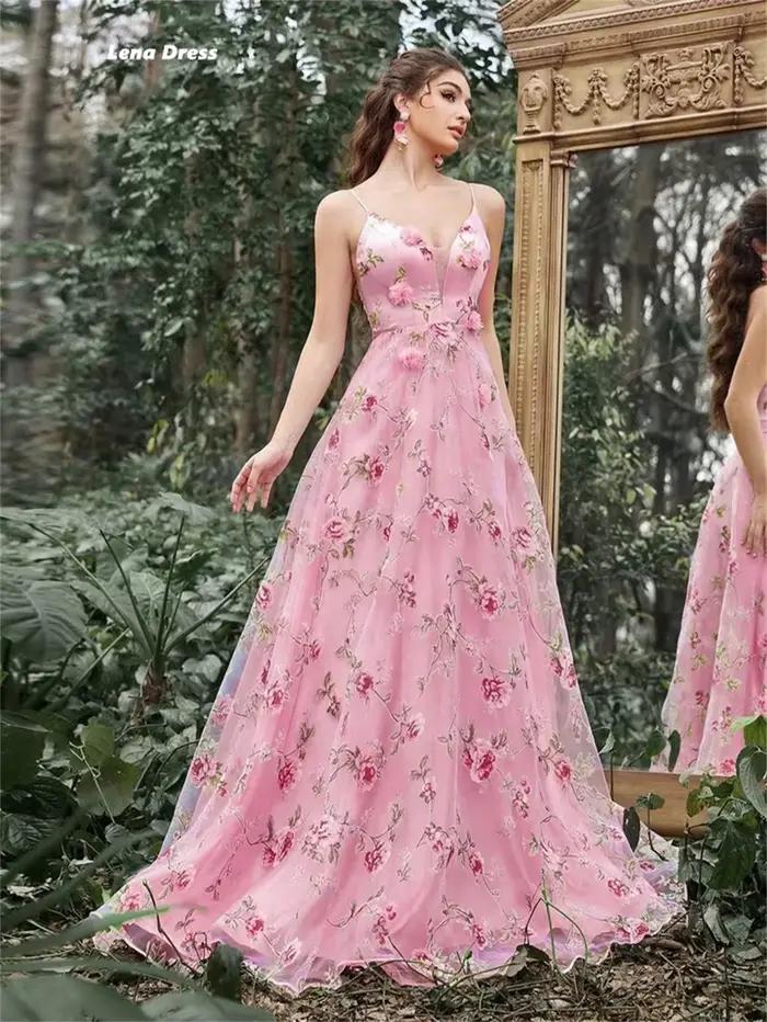 Lena Line A luxe robes de bal 2025 col en v robes de soirée élégantes pour femme de luxe femmes robe
