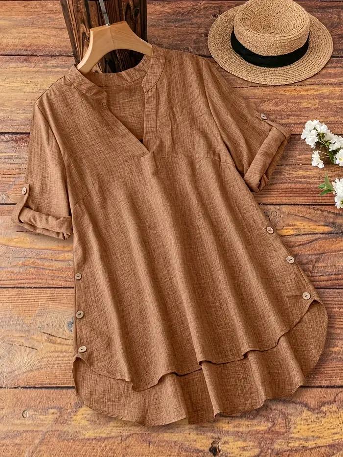 Blouse asymétrique à ourlet long