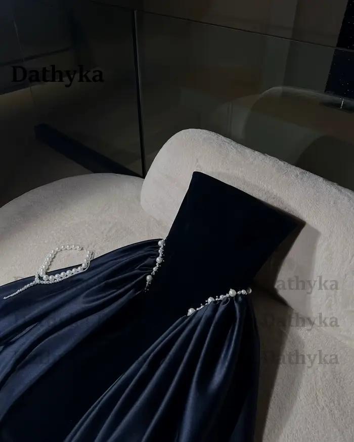Dathyka robes De soirée à la mode pour les femmes bretelles perles sans manches robes De bal laçage