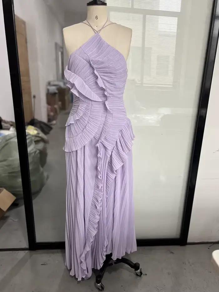 Robe de soirée Style plage avec volants, Sexy, col licou, Maxi, Date de nuit, Chic et élégante, robe