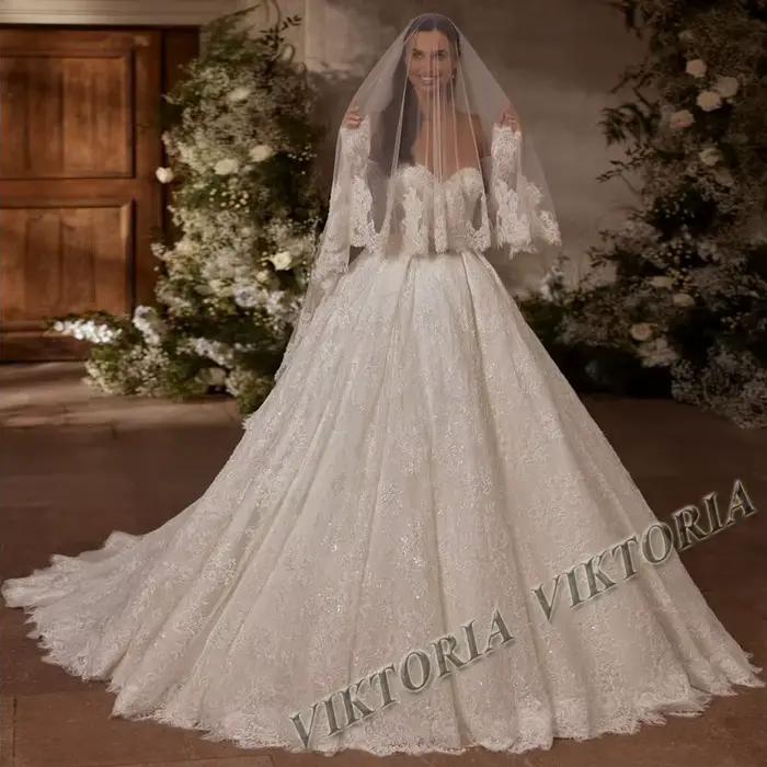 Robes de mariée VIKTORIA Glorious Pearls pour femme, corset en dentelle, décolleté cœur, 2026, Vesti