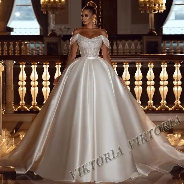 VIKTORIA-Robe de Mariée Plissée en Satin pour Femme, Vêtement de Bal, de Rotterdam, Livraison Direct
