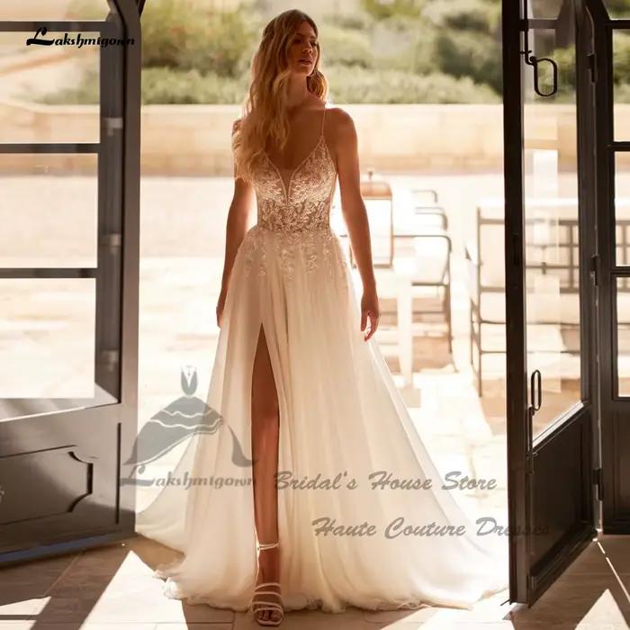 Yanshmigown-Robe Longue Bouffante en Mousseline de Soie pour Mariage, Patients de Plage Sexy, Style