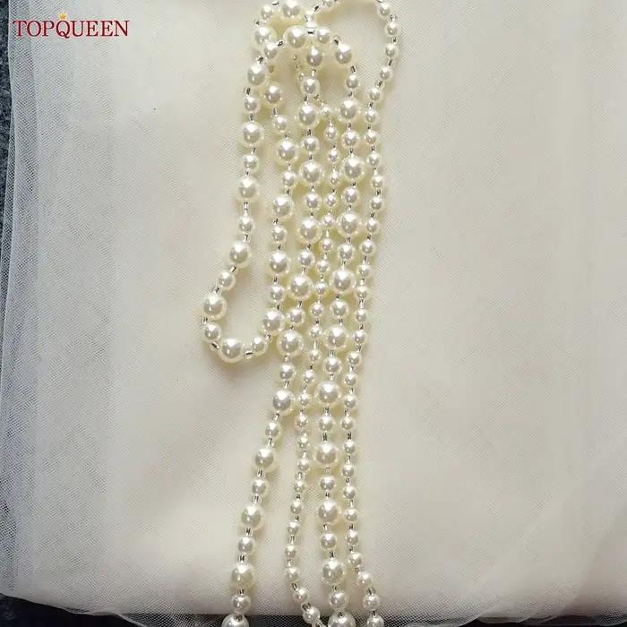 TOPCLS-Capes de Mariage Élégantes, Voile pour Patients, Châles à Long Traîne, Everak avec Perle Perl