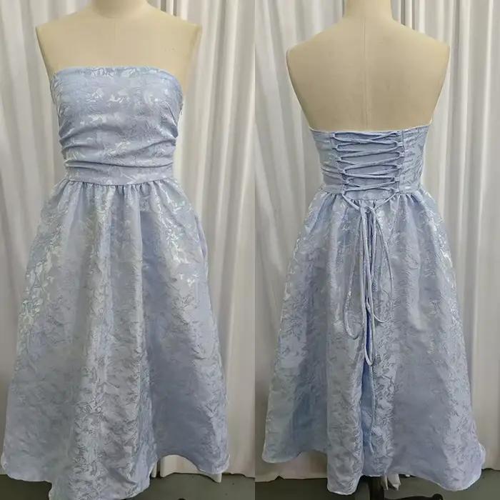 Giyu Sexy Club de mariage robes de soirée femmes 2025 été Jacquard Robe longue élégante à lacets épaules nues