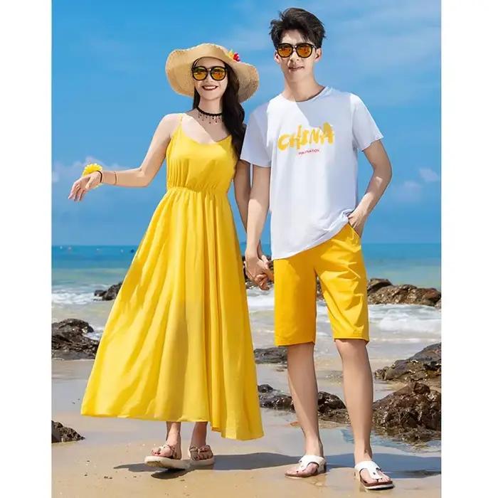 Vacances Couple Look famille vêtements maman fille Resort robes